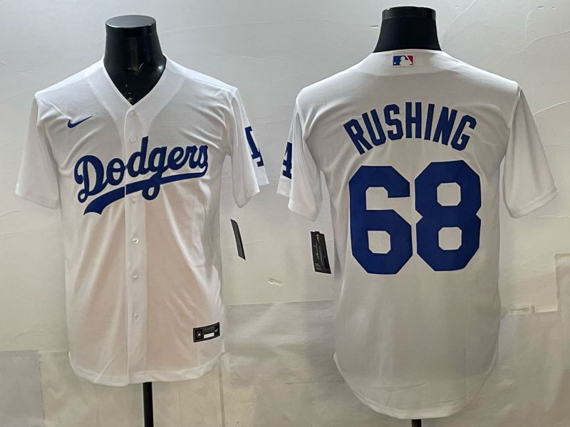 Men Los Angeles Dodgers #68 Rushing White Game 2026 Nike MLB Jersey 001->los angeles dodgers->MLB Jersey